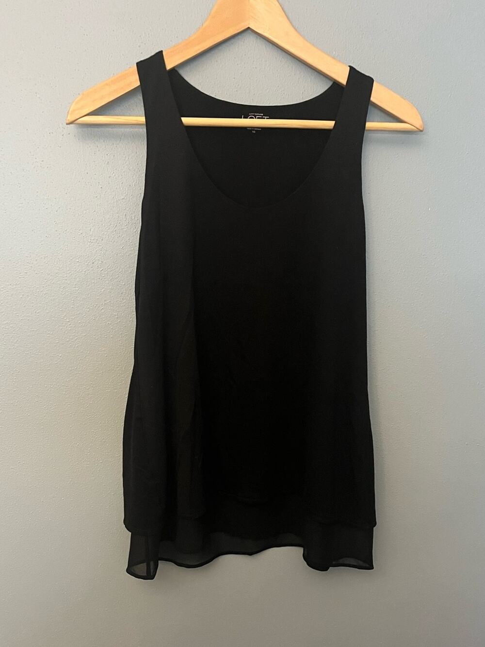 LOFT Layered Chiffon-Hem Tank